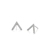 Single V Diamond Stud Earrings