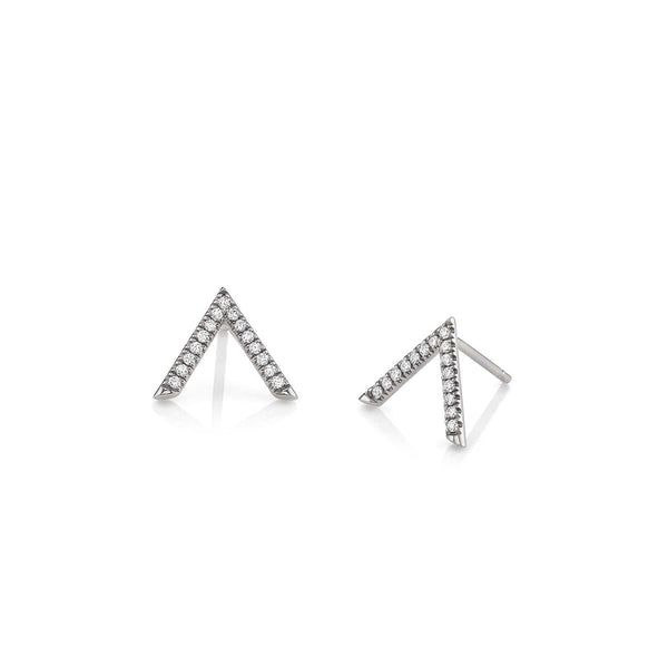 MICHAEL M Earrings Single V Diamond Stud Earrings