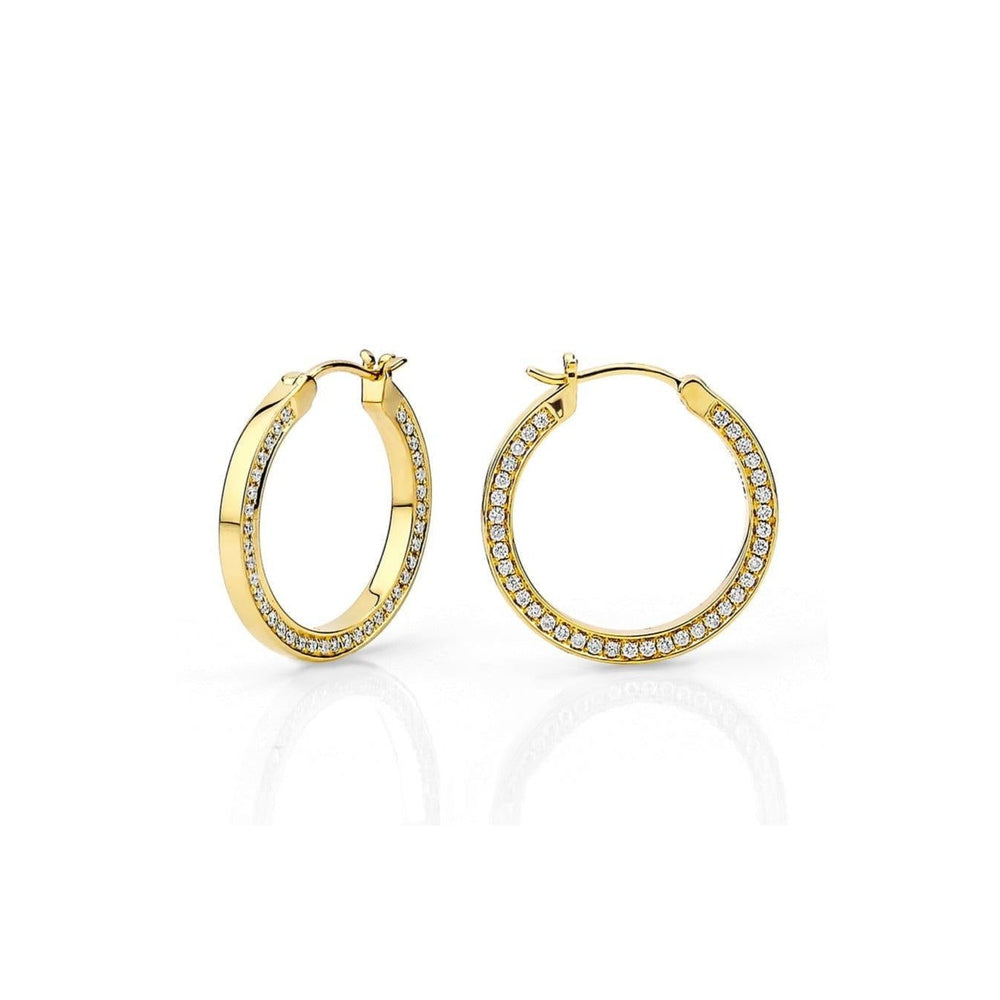 Small Chroma Gold Edge Pavé Hoops