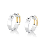 Wide Luxe Link Hoop Earrings in Gold & Silver