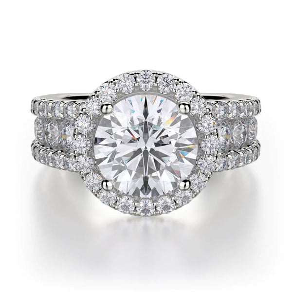 MICHAEL M Engagement Rings 18K White Gold Europa R396-2 R396-2WG