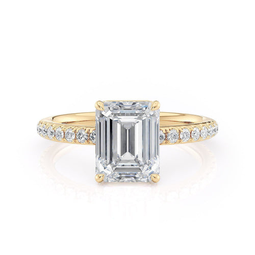 MICHAEL M Engagement Rings 18K Yellow Gold CROWN R715-2 Emerald R715-2EMYG