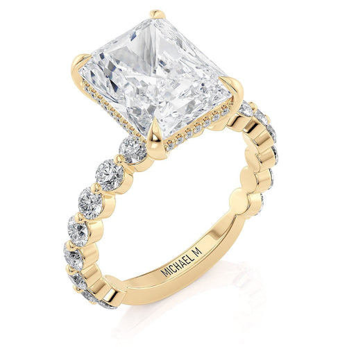 MICHAEL M Engagement Rings 18K Yellow Gold Crown R782-3 Radiant