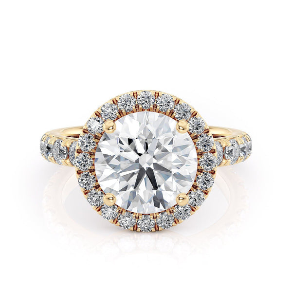 MICHAEL M Engagement Rings 18K Yellow Gold Europa R320L-3 Round R320L-3YG