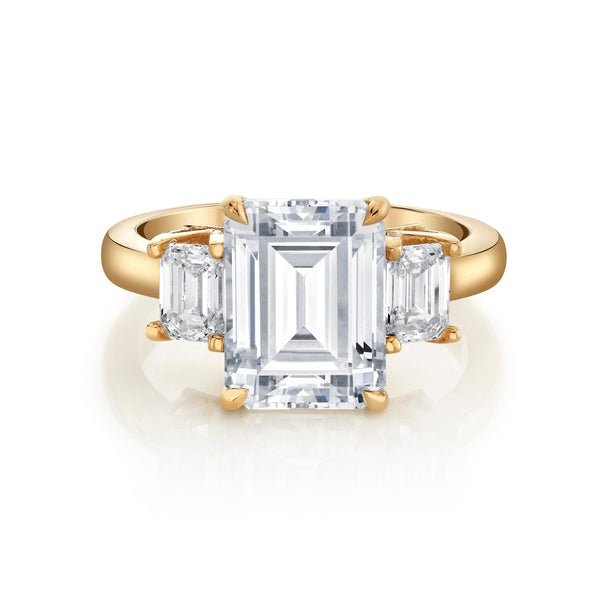 MICHAEL M Engagement Rings 18K Yellow Gold Meksian R907-3 Emerald R907-3