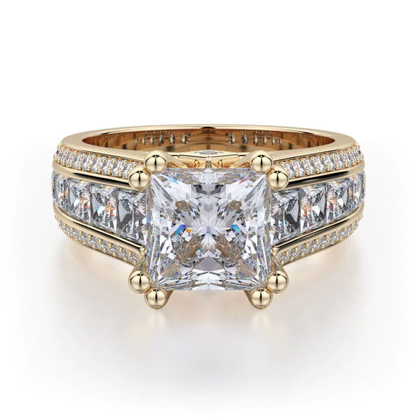 MICHAEL M Engagement Rings 18K Yellow Gold Princess R401-2 R401-2YG