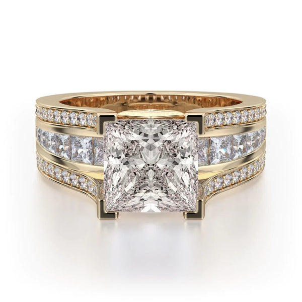 MICHAEL M Engagement Rings 18K Yellow Gold Princess R465-2 R465-2YG