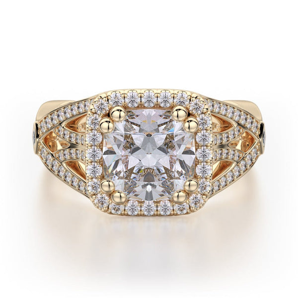 MICHAEL M Engagement Rings 18K Yellow Gold Princess R657-2 R657-2YG