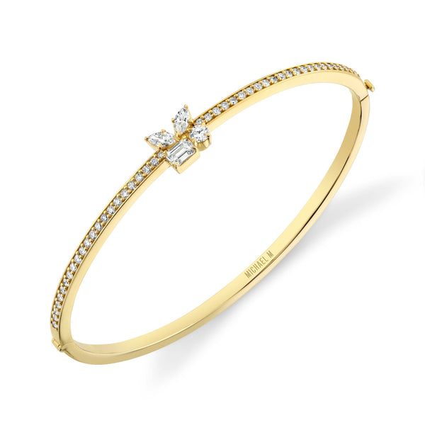 MICHAEL M Fashion Bracelets 18K Yellow Gold / Small Montage Single Cluster Bangle