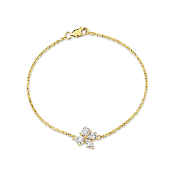 MICHAEL M Fashion Bracelets 18K Yellow Gold / Small Montage Single Cluster Chain Bracelet BR541