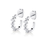Mini Montage Emerald and Princess Cut Diamond Hoops
