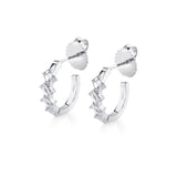 Mini Montage Emerald Cut Diamond Hoops