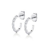 Mini Montage Marquise and Round Cut Diamond Hoops