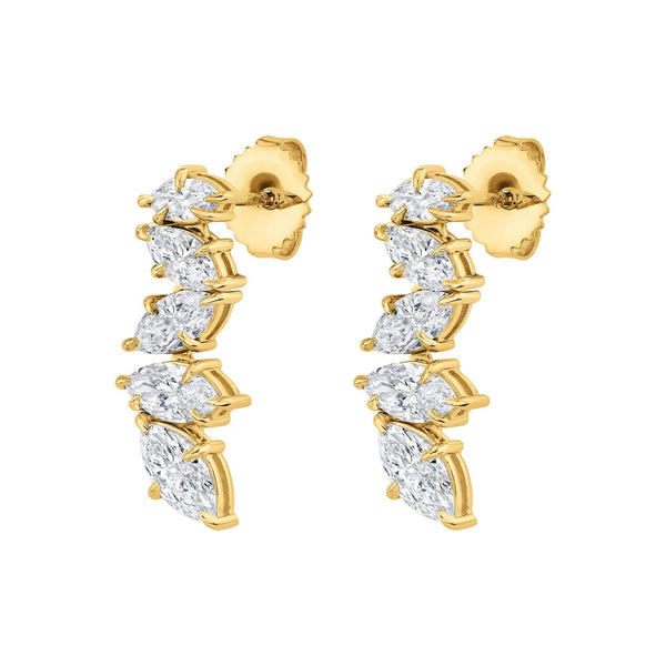 MICHAEL M Fashion Earrings 18K Yellow Gold Montage Marquise Drop Earrings ER635