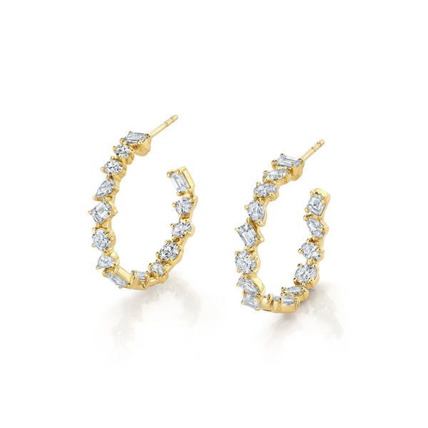 MICHAEL M Fashion Earrings 18K Yellow Gold Montage Petite Hoop Earrings ER610