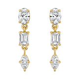 Montage 3 Stone Drop Earrings