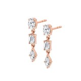 Montage 3 Stone Drop Earrings