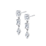 Montage 3 Stone Drop Earrings
