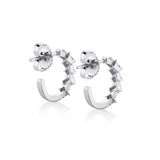 Mini Montage Emerald and Princess Cut Diamond Hoops