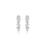 Mini Montage Emerald and Princess Cut Diamond Hoops