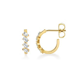 Mini Montage Emerald Cut Diamond Hoops