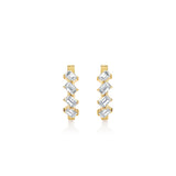 Mini Montage Emerald Cut Diamond Hoops