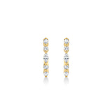 Mini Montage Marquise and Round Cut Diamond Hoops