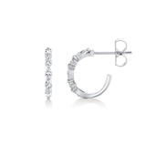 Mini Montage Marquise and Round Cut Diamond Hoops