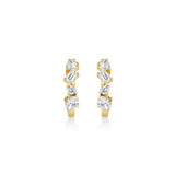 Mini Montage Mixed Cut Diamond Hoops