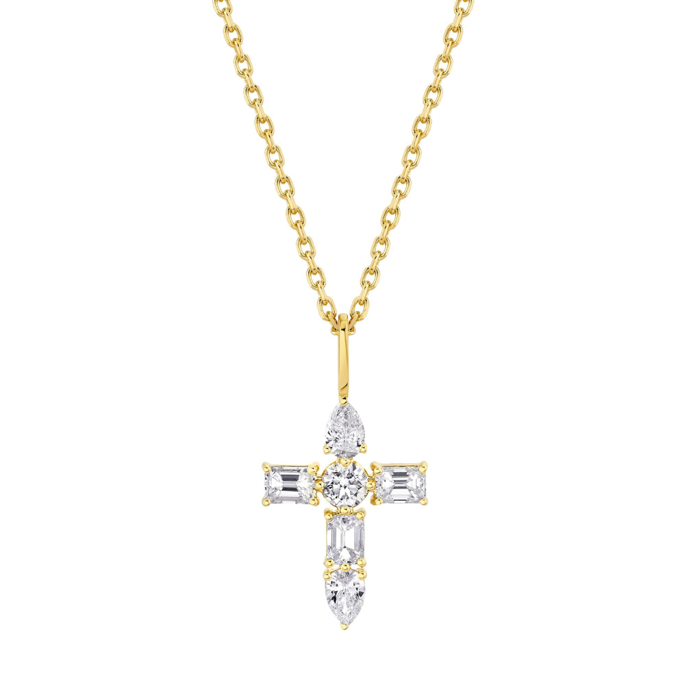 Montage Diamond Emerald Cross Pendant