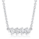 Mini Montage Emerald Cut Diamond Bar Necklace