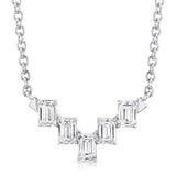 Mini Montage Emerald Cut Diamond Chevron Necklace