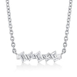 Mini Montage Emerald & Princess Diamond Bar Necklace