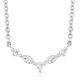 Mini Montage Marquise and Round Cut Diamond Chevron Necklace