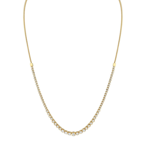 MICHAEL M Fashion Necklaces 18K Yellow Gold Montage Adjustable Tennis Necklace CN350