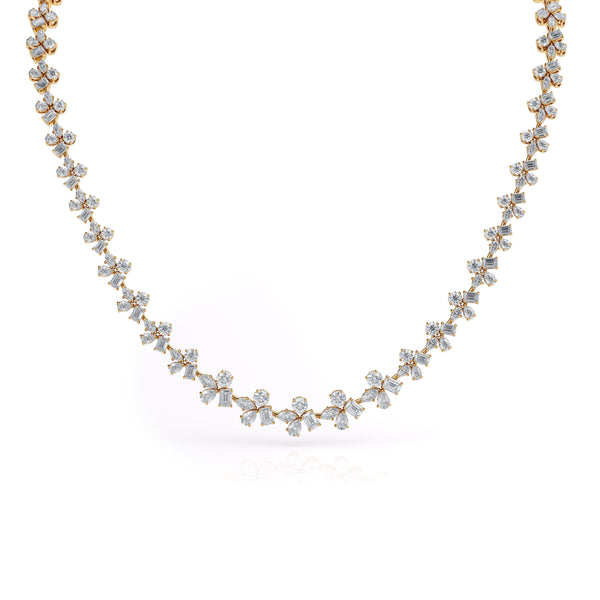 MICHAEL M Fashion Necklaces 18K Yellow Gold Montage Cluster Riviera Necklace CN403