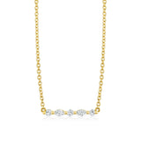 Mini Montage Marquise and Round Cut Diamond Bar Necklace