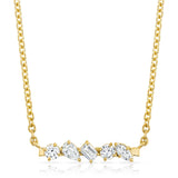 Mini Montage Mixed Cut Diamond Bar Necklace