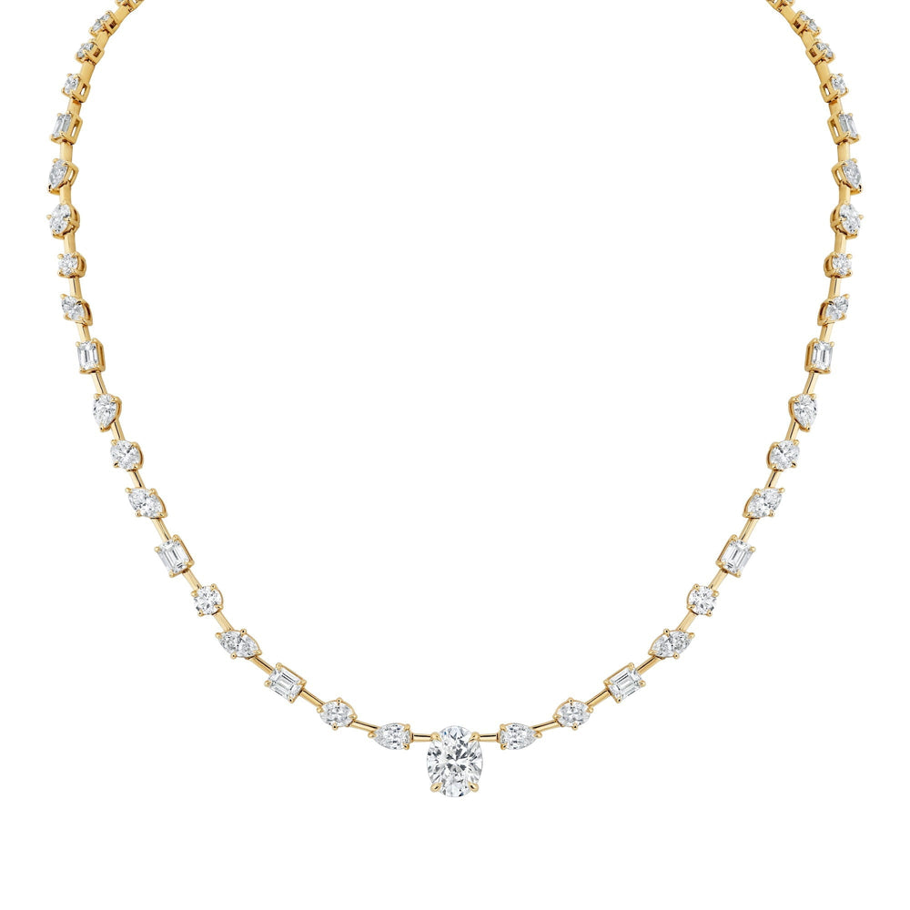 Montage Oval Diamond Center Riviera Necklace