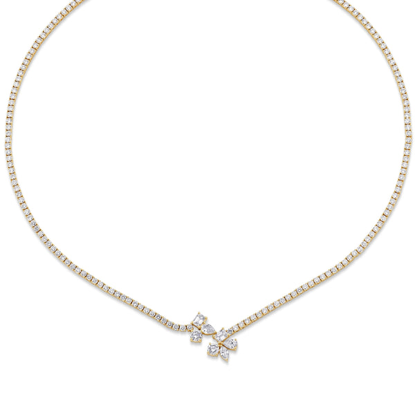 MICHAEL M Fashion Necklaces Montage Cluster Drop Tennis Necklace