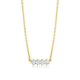 Mini Montage Emerald Cut Diamond Bar Necklace