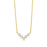 Mini Montage Emerald Cut Diamond Chevron Necklace