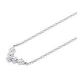 Mini Montage Emerald Cut Diamond Chevron Necklace