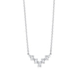Mini Montage Emerald Cut Diamond Chevron Necklace