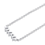 Mini Montage Emerald & Princess Diamond Bar Necklace