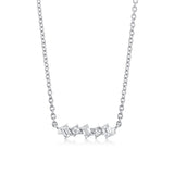 Mini Montage Emerald & Princess Diamond Bar Necklace