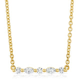 Mini Montage Marquise and Round Cut Diamond Bar Necklace