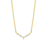 Mini Montage Marquise and Round Cut Diamond Chevron Necklace