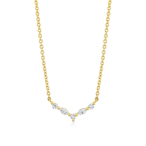 MICHAEL M Fashion Necklaces Montage Marquise and Round Cut Diamond Chevron Necklace