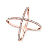 Open Criss Cross Diamond Ring